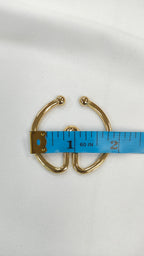 Aro metalico semi circulo dorado
