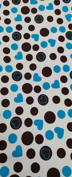 Polka dots blue hearts