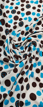 Polka dots blue hearts