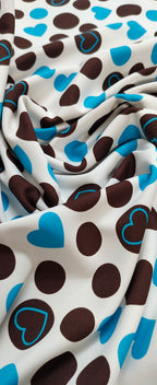 Polka dots blue hearts
