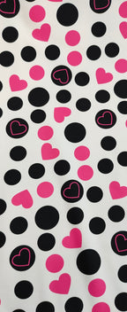 Polka dots pink hearts