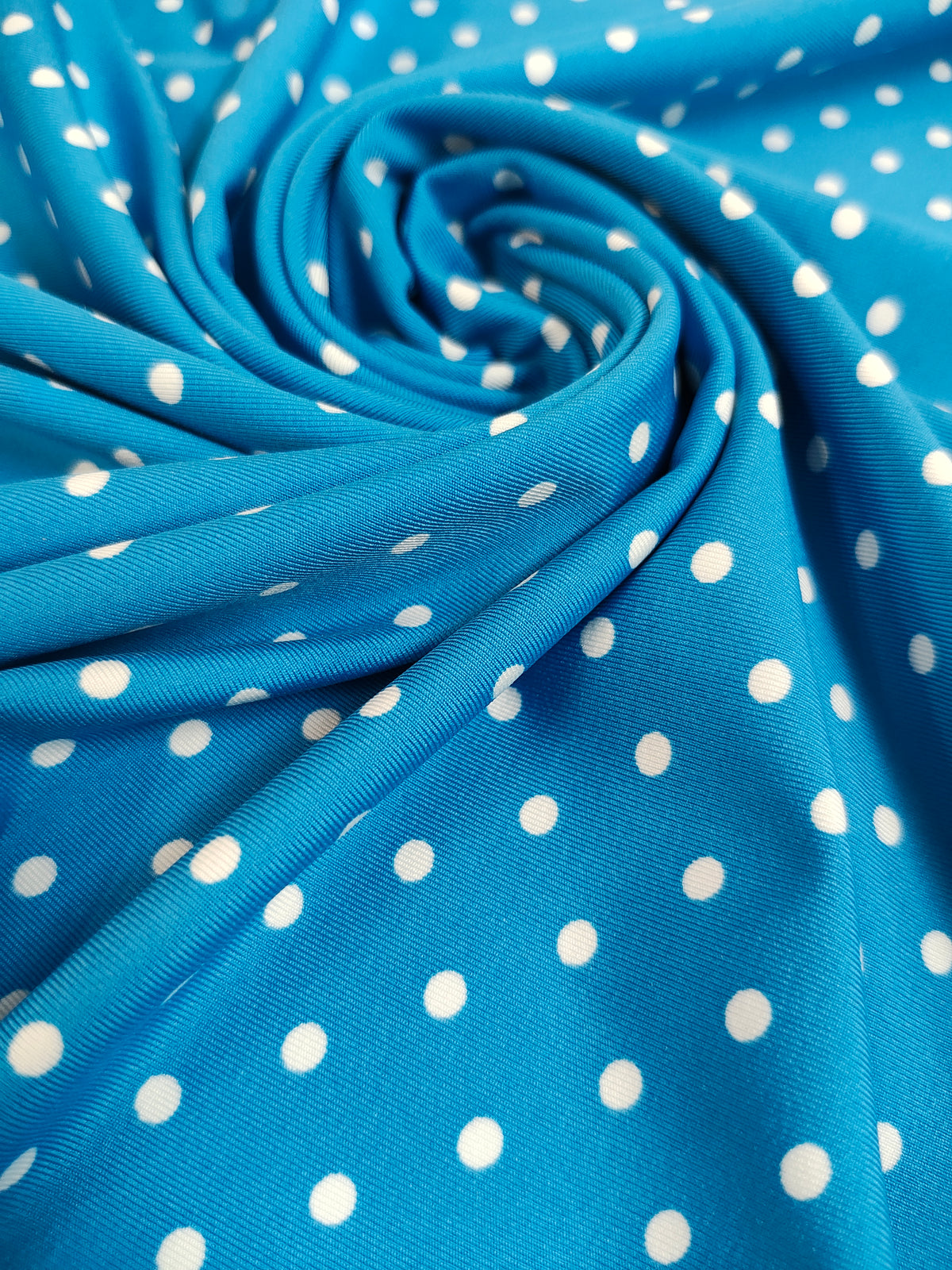 Polka dots azul y blanco