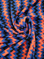 Orange, Blue, Black zig zag